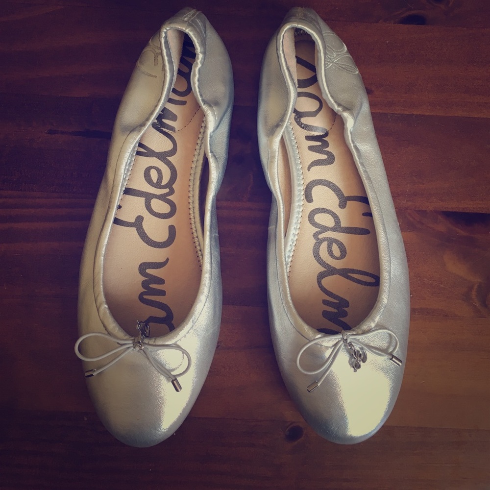 Silver Sam Edelman Ballet Flats