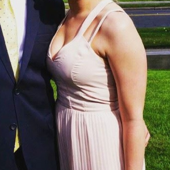 Beautiful Full length pale dusty rose dress - Picture 3 of 4