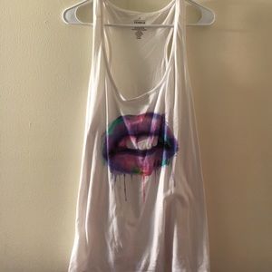 Tank top w colorful mouth design