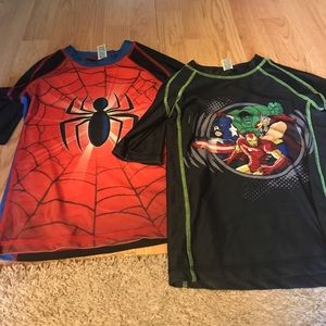 Disney super hero swim shirts size 7/8