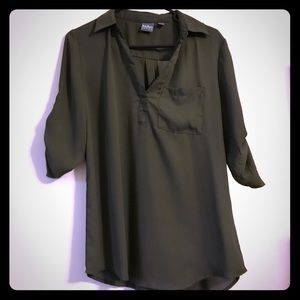 Dark green Soho soft shirt from NY&Co - Small