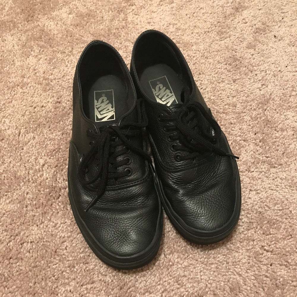 Black Leather Vans