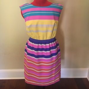 Colorful striped Loft dress! New! Never been worn