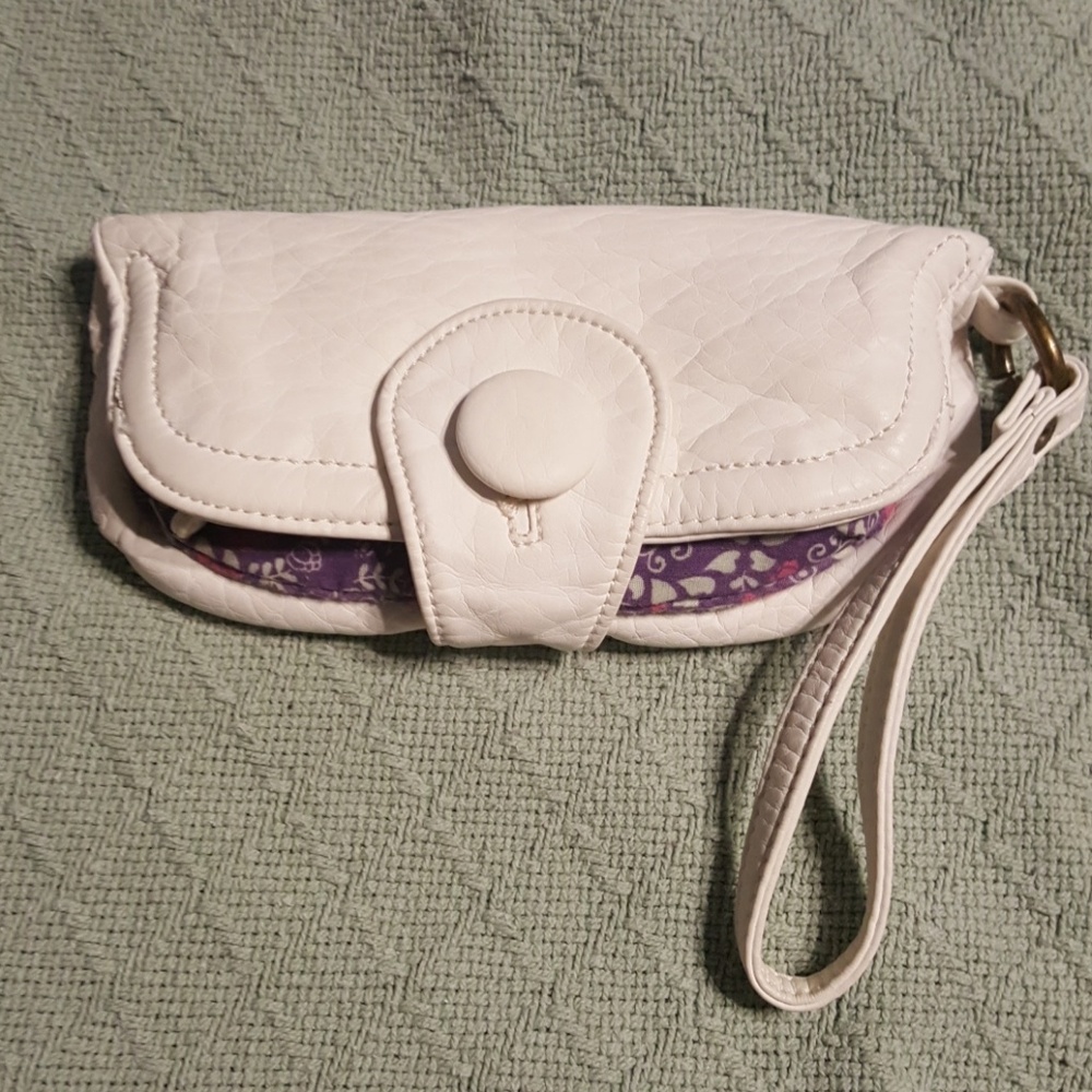 Nica awesome white purple wristlet button snap
