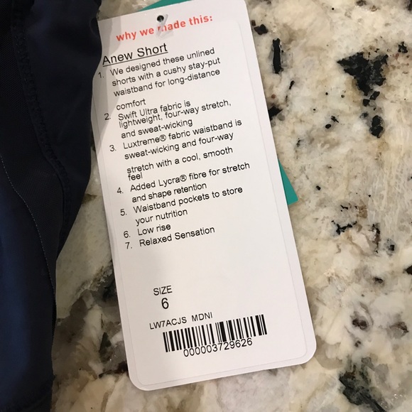 Lululemon Anew Shorts NWT Navy - Picture 3 of 3