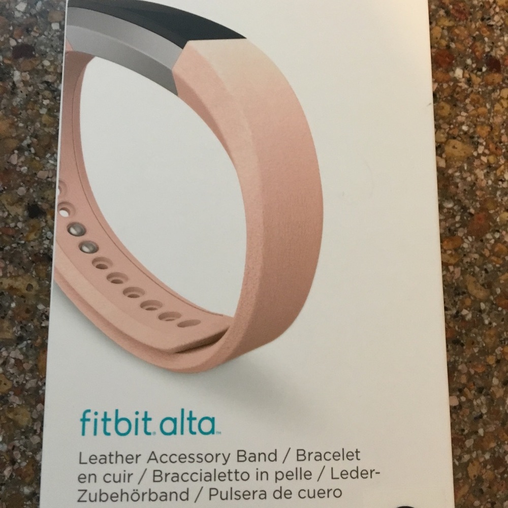 Fitbit alta pink leather band size small
