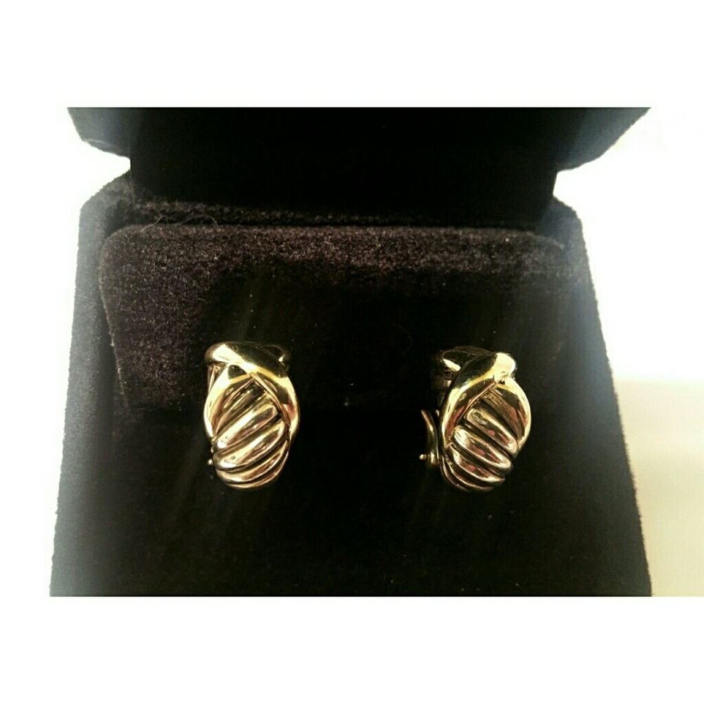 🛇SOLD🛇 David Yurman 14k Gold Silver X Earrings