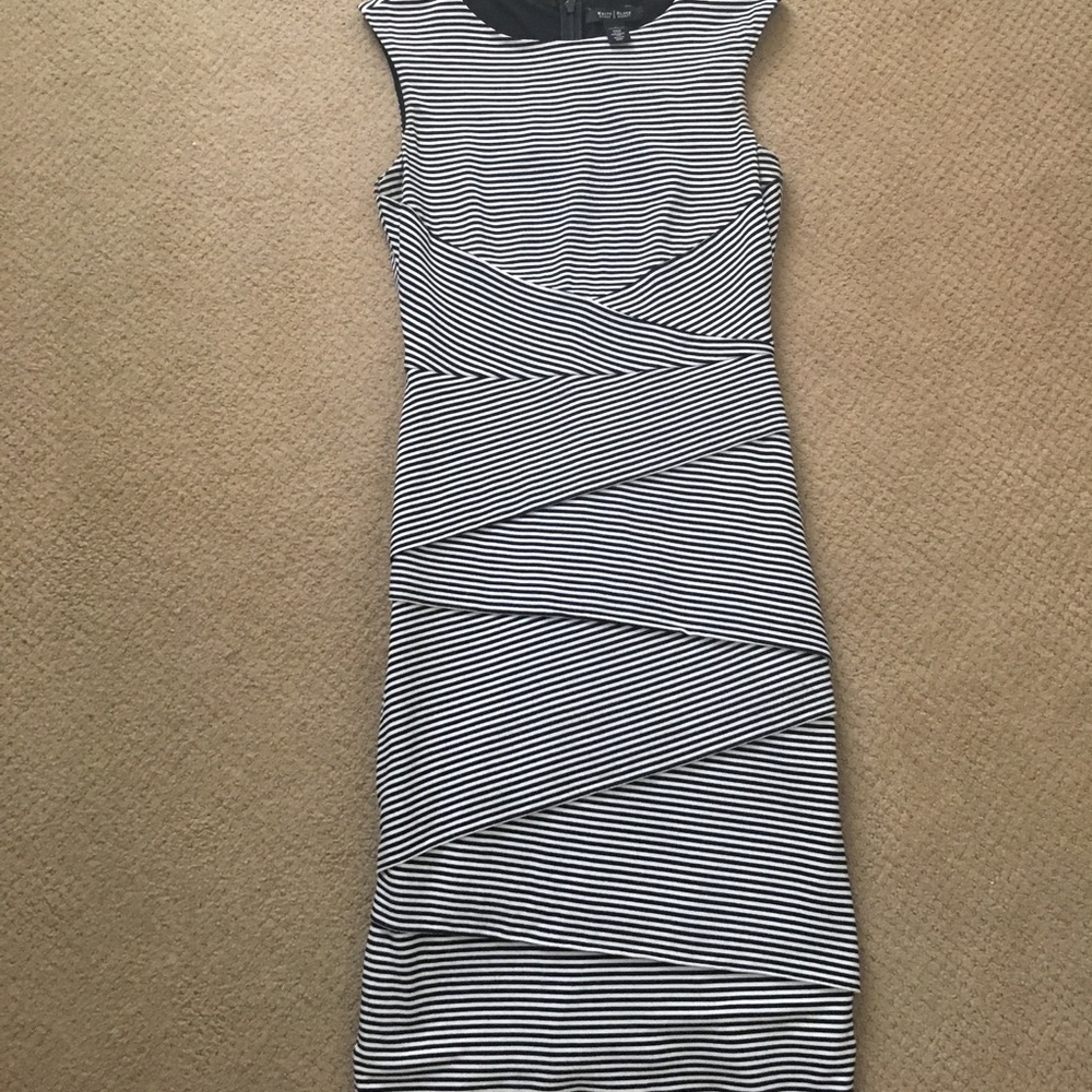 Black and white striped dress