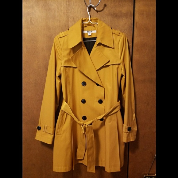 Dkny Jackets & Blazers - DKNY Mustard Yellow Raincoat