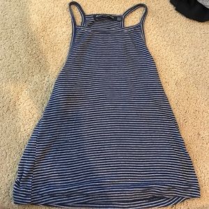A navy and white halter top