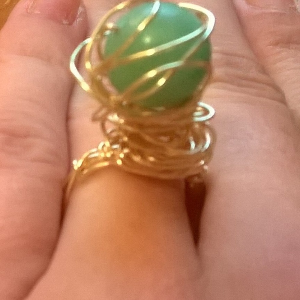 🔴Genuine Light Aventurine Crystal Healing Ring