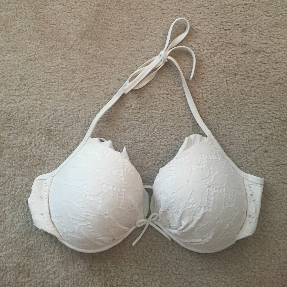 Victoria's Secret white full support swim top