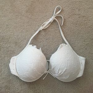 Victoria's Secret white full support swim top