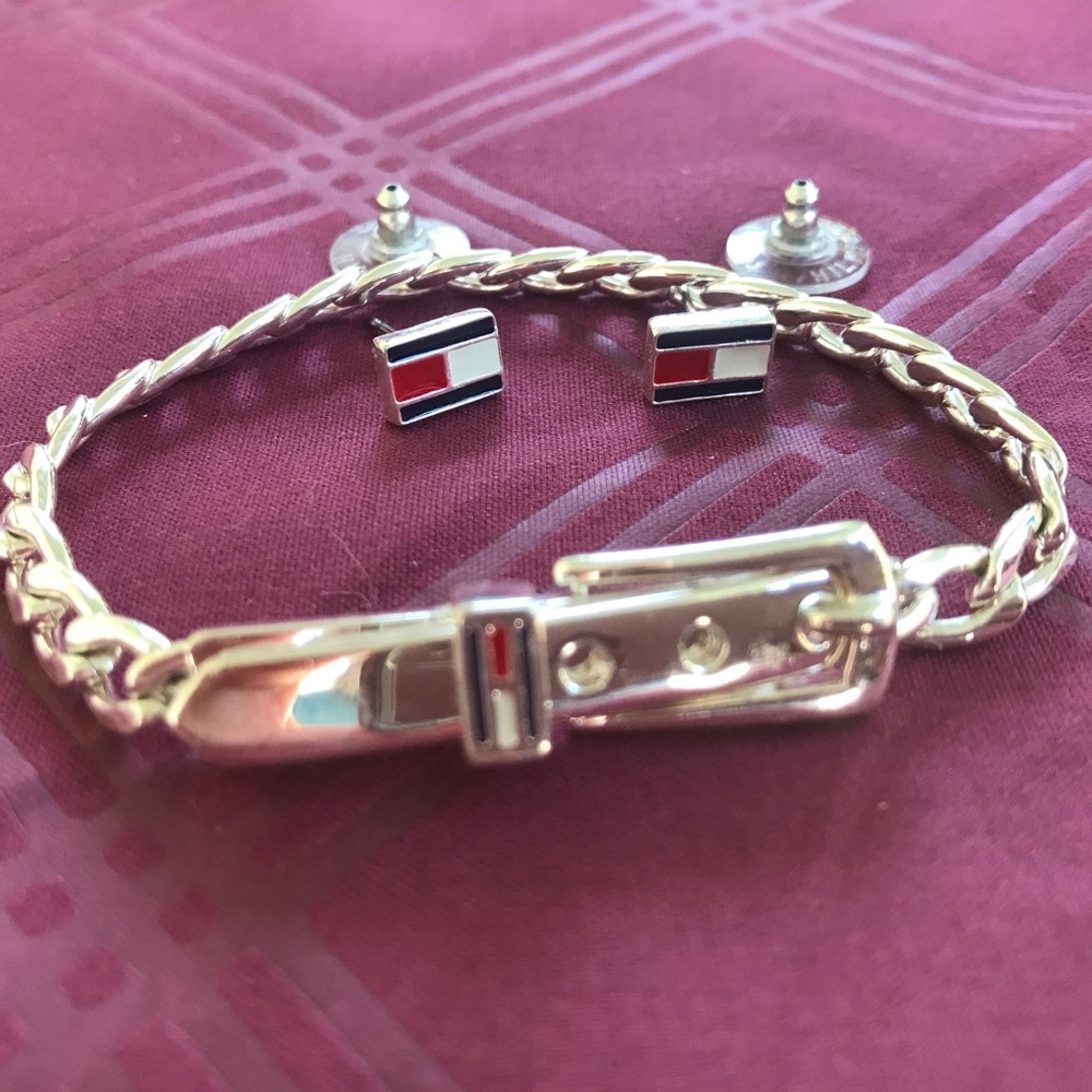 Tommy Hilfiger Silver Bracelet and Earring Set