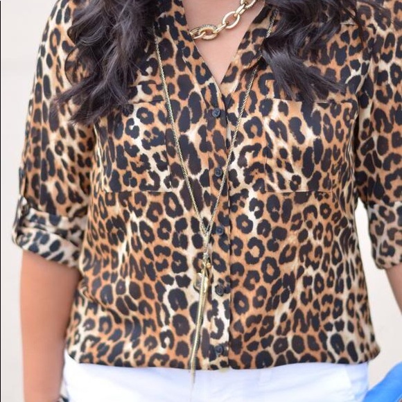 Express  Portofino shirt LEOPARD - Picture 2 of 4