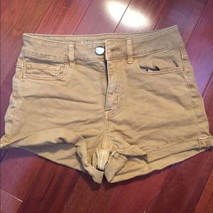 American Eagle khaki-colored High-Rise Shorties