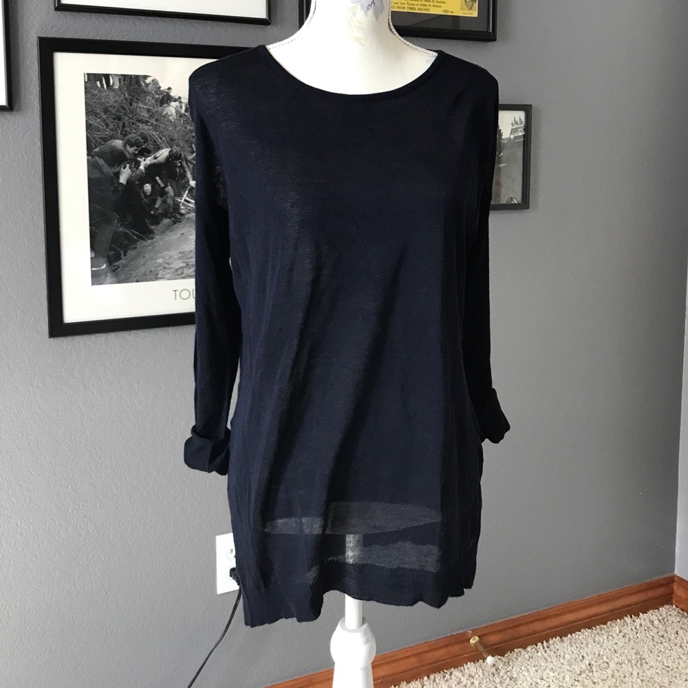 Mango Basics Sheer High-Low Sweater
