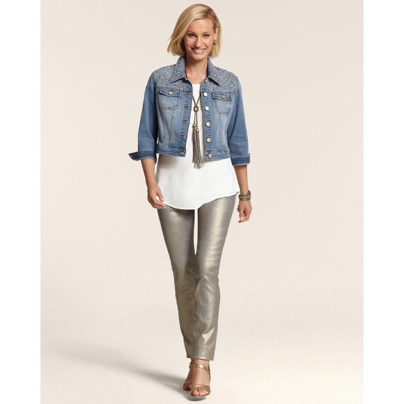 gold glitter jeans