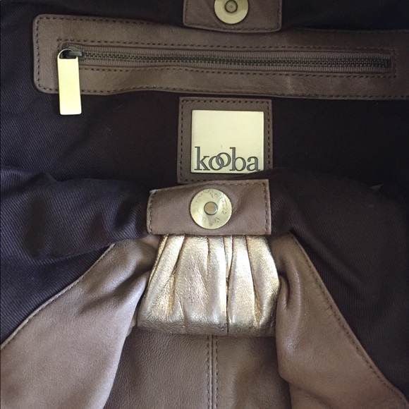 RARE Kooba Carly Handbag Mocha with Metallic Trim - Picture 4 of 8