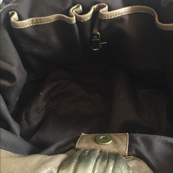 RARE Kooba Carly Handbag Mocha with Metallic Trim - Picture 5 of 8