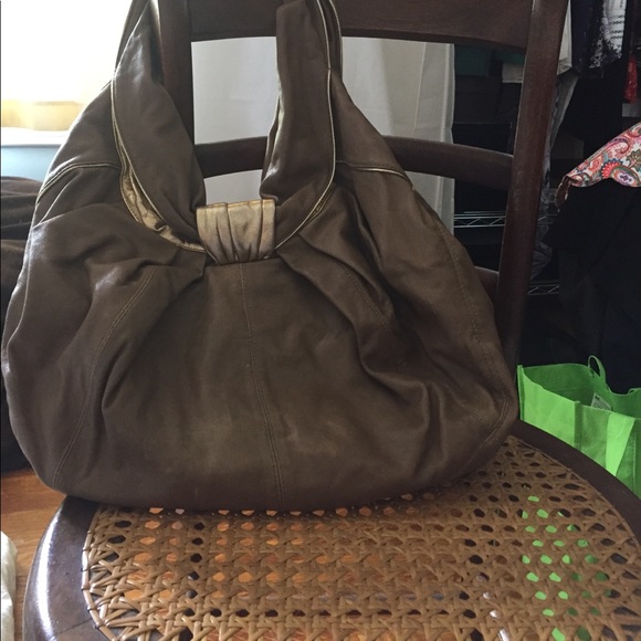 RARE Kooba Carly Handbag Mocha with Metallic Trim - Picture 7 of 8