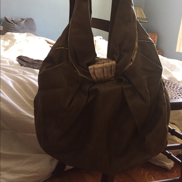 RARE Kooba Carly Handbag Mocha with Metallic Trim - Picture 8 of 8