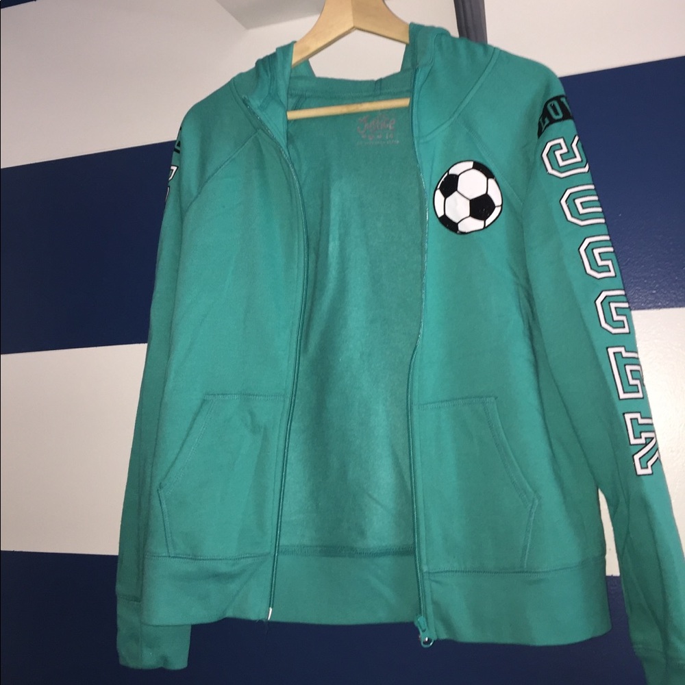 Justice Teal Full Zip Soccer Hoodie