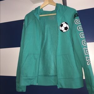 Justice Teal Full Zip Soccer Hoodie
