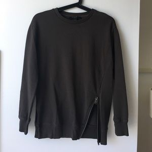 ALL SAINTS Brown Cotton Drop Sleeve Sweatshirt