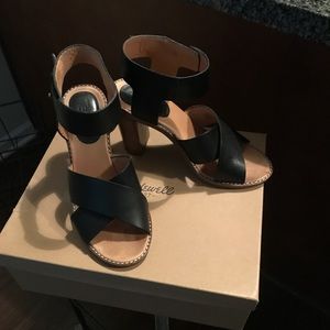 Madewell Black Stacked Heeled Sandal