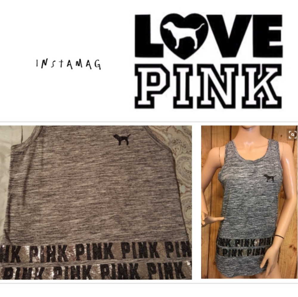Victoria's Secret PINK Sequin Bling Tank Sz S