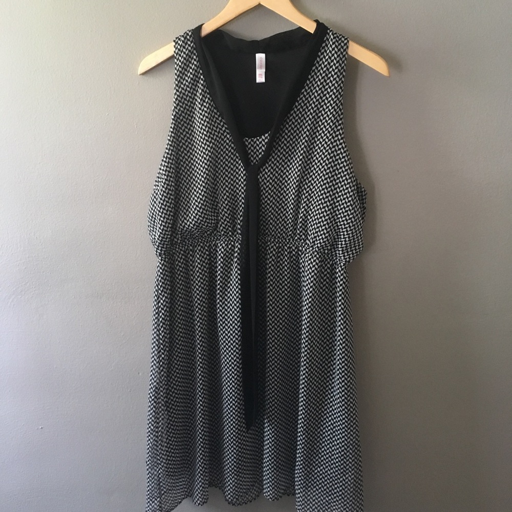 Black & White diagonal checkered dress