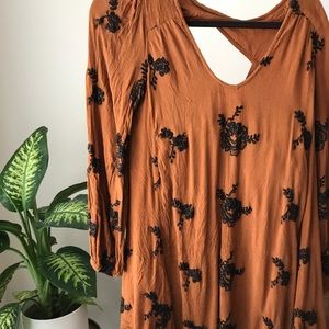 Free People shirt dress | Burnt orange