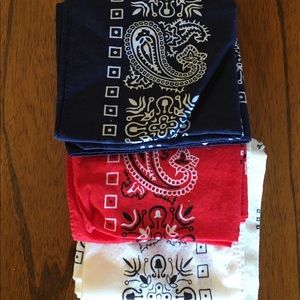 Set of 3 Classic Paisley Bandanas