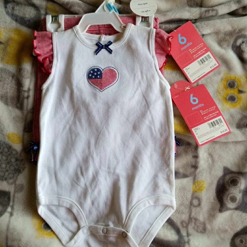 Carter's Lil Firecracker onesie shorts set