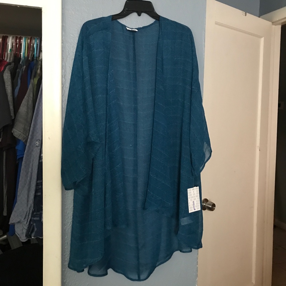 Lularoe Large Lindsay Blue Sheer NWT