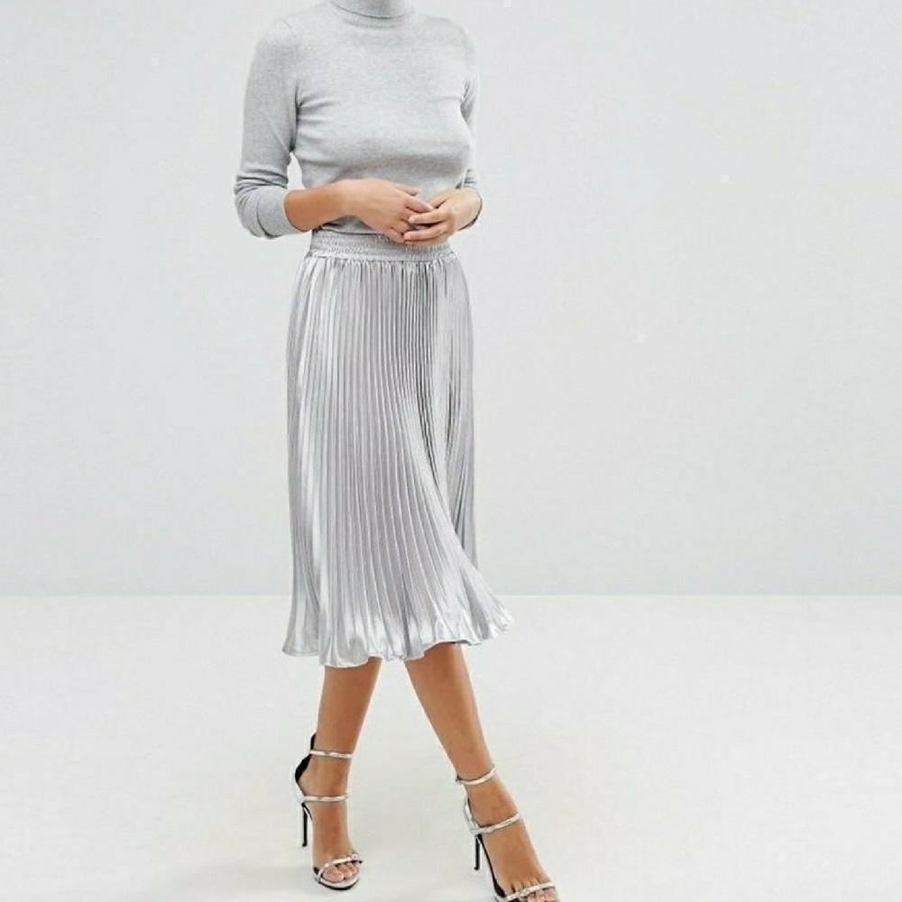Silver Accordion Skirt