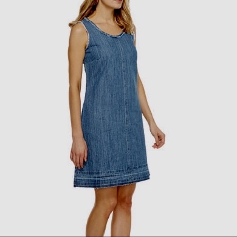 WOMEN'S HOPE & HARLOW DISTRESSED HEM JEAN DRESS