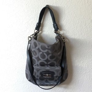 Coach Kristin Op Art Gray Hobo Shoulder/Crossbody