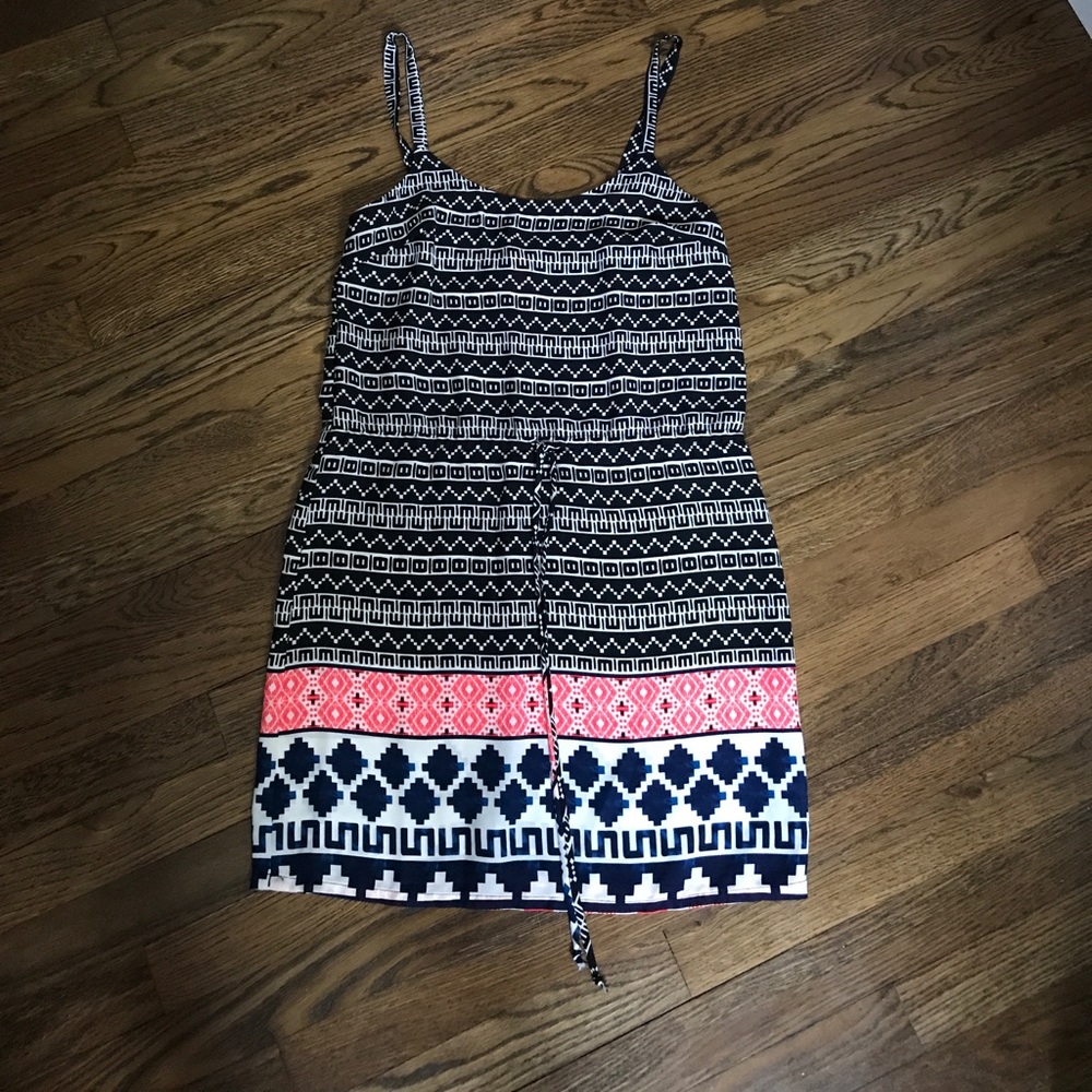 Drawstring waist dress