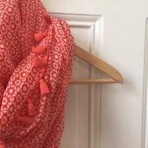 Jcrew silk infinity scarf with tassels!