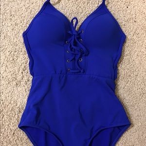 New one piece royal blue swim suit