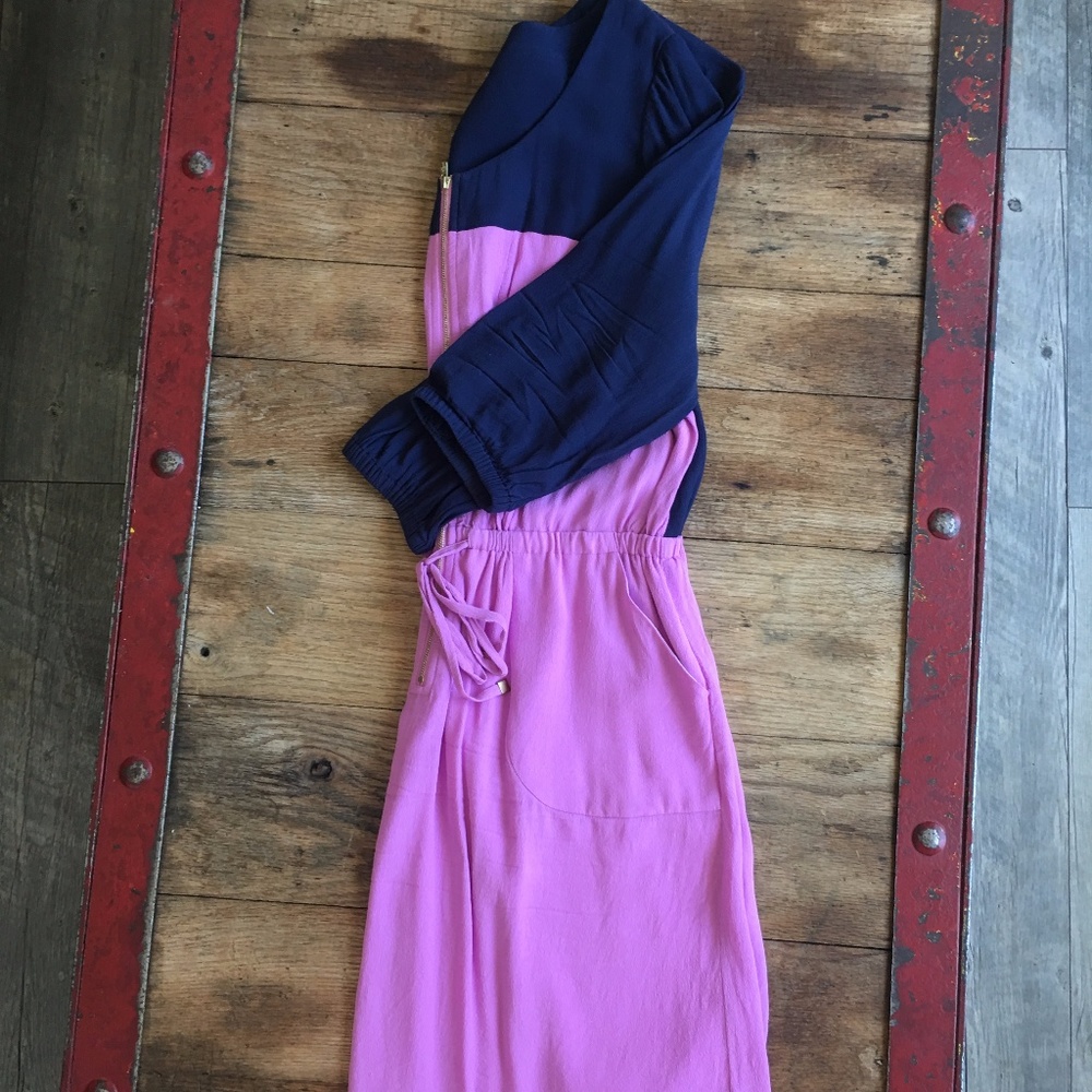 Color Block Drawstring Dress