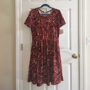 LuLaRoe Amelia dress, maroon floral, size XL