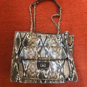 Love Moschino women's python print shoulder bag