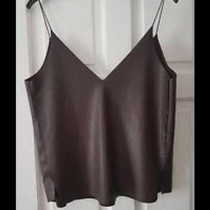 Black zara leather top