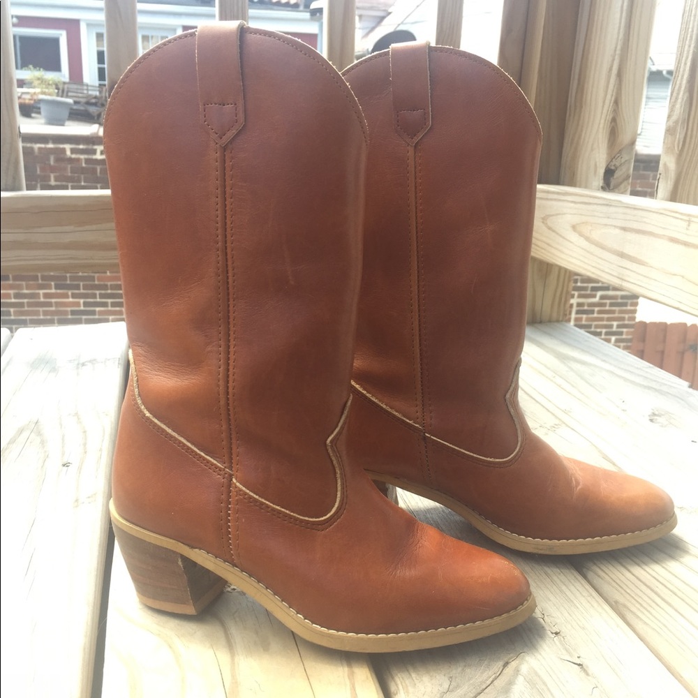 Brown cowboy boots