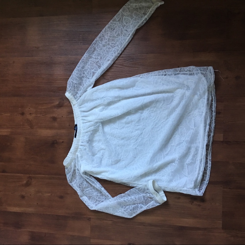 Choies lacy long sleeve blouse size large.