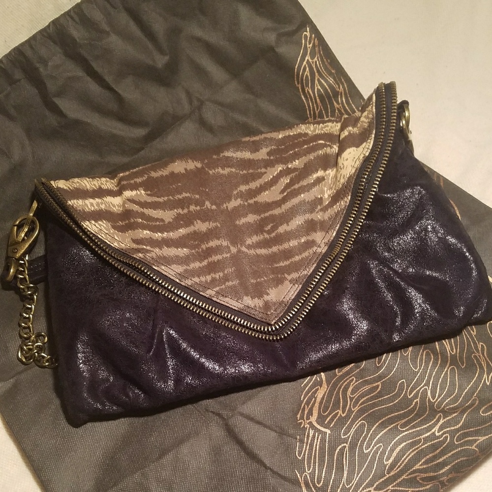 Matt & Nat black and animal print handbag