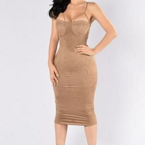 Suede brown dress